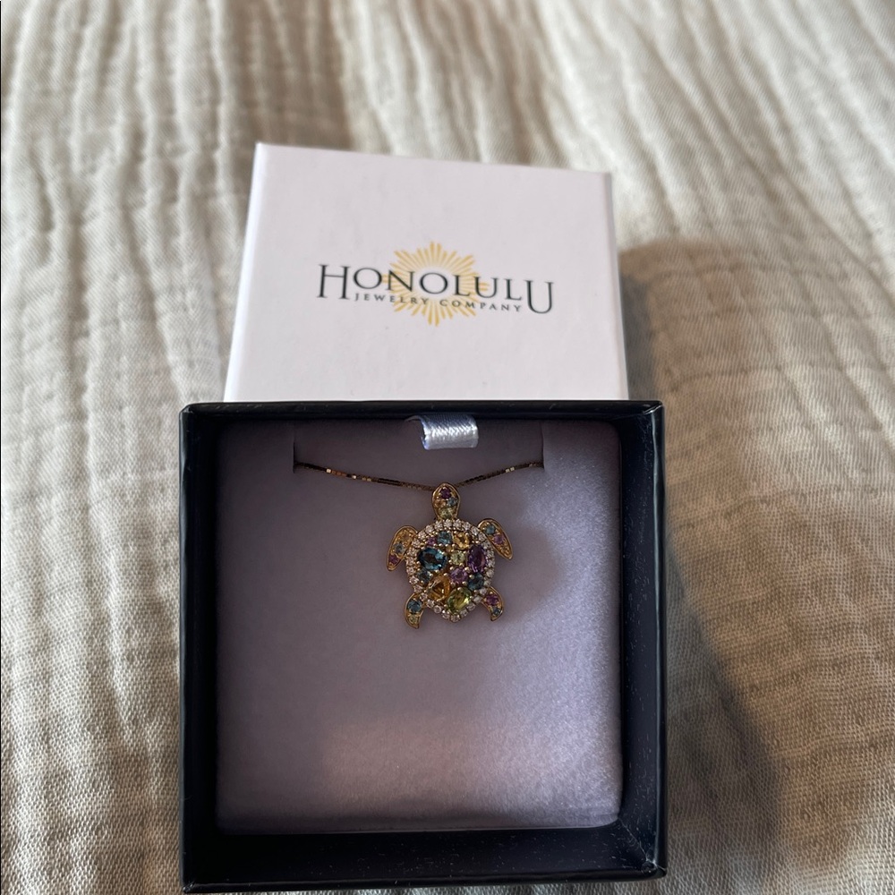 Gold Turtle Necklace by Honolulu Jewelry Company